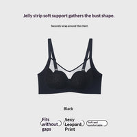 Pure Seduction Leopard Print Mesh Soft-Cushion Seamless Breathable Thin Cups Wireless Bra