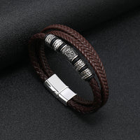 Multi-layer Leather Braided Magnetic Clasp Bracelet