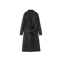 Temperament Fashion Neutral With Waist Woolen Coat