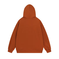 Chain Embroidery Letters Velvet Padded Hooded Sweatshirt