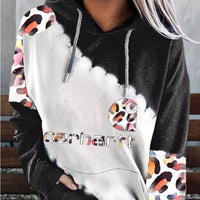 Letter-print Long-sleeve Hooded Pullover Casual Sweatshirt