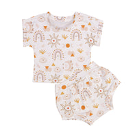 New Ins Sun Rainbow Loose Short-sleeved T-shirt Shorts Suit