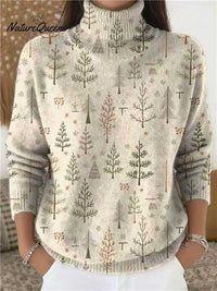Christmas Abstract Print Casual Cape Jacket