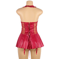 Ladies Fashion Personality PU Garter Nightdress