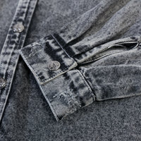 Washed And Worn Worn Hole Denim Shirt Jacket