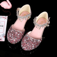 Leather High-heeled Little Girl's Piano Performance Shoes