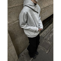 Niche Irregular Design Double Zipper Hooded Sweater