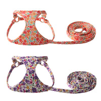 Super Beautiful Floral Series Pet Harness Suit With Hand Holding Rope