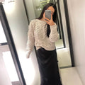 Women's Fashion Hollowed-out Round Neck Knitted Sweater