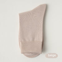 Spring And Autumn Pure Color Combed Cotton Antibacterial Stink Prevent Socks