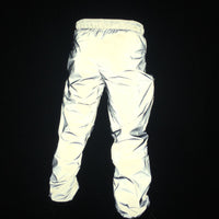 Double-layer Elastic Waist Lace-up Reflective Trousers For Night Running