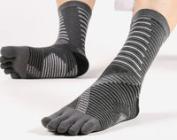 Outdoor Marathon Running Men's Mid-Calf Non-Slip Five-Finger Socks
