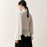 Womens Minimalist White Blouse In European And American Style