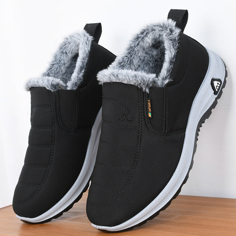 Winter Fleece-lined Thickened Middle-aged And Elderly Thermal Non-slip Cotton-padded Shoes