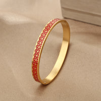 18K Vacuum-Plated Vintage Personalized Oil-Drip Titanium Steel Bracelet For Women
