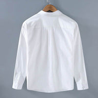 Pocket Pure Cotton Shirt Men's Long Sleeve Retro