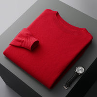 Men's Round Neck Basic Inner Match Thin Middle-aged And Elderly Bottoming Shirt Sweater