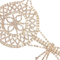 Women's Outdoor Bikini Floral Hollow Diamond Bra Rhinestone Body Chain