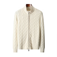 New Twist Zipper Knitted Coat For Men