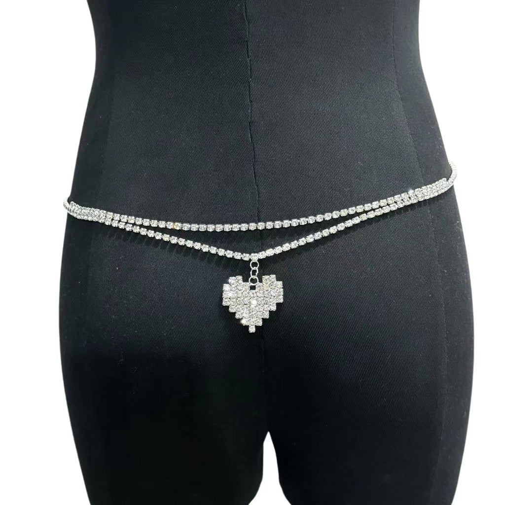 Sexy And Personalized Double Layers Loving Heart Pendant Waist Chain