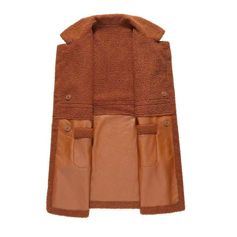 Women's Lambswool Haining Leather Coat