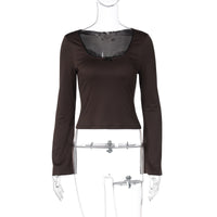 Hot Girl Short Skinny Slimming Bottoming Shirt Top