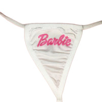 Barbie Letter Print Sexy Cotton Lace-up Thong T Pants Female
