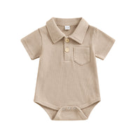 Baby Fashion Casual Solid Color Waffle Jumpsuit