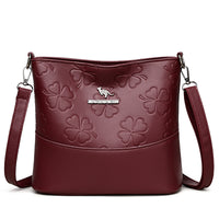 Multi-layer Soft Leather Bucket Large Capacity Women's Shoulder Messenger Bag