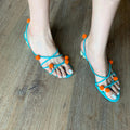 French Genuine Leather Niche Ball Lace-up High-heeled Sandals Thin Strap Open Toe