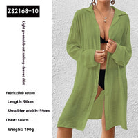 Tencel Slub Cotton Long-sleeved Shirt For Women