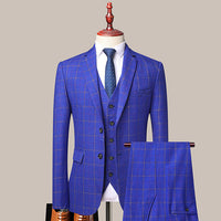 Men's Three-piece Korean Slim-fit Groom Wedding Suit