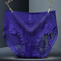 High Waist Hollow-out Lace Sexy Ladies Panties Breathable Traceless Sheath Cotton Stall