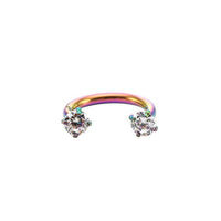 Stainless Steel Hoop Earrings With Diamond-encrusted Zircon Studs For Cartilage Piercings