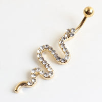 Women's Fashion Diamond Snake-shaped Navel Stud Belly