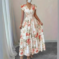 European And American-style Printed Sleeveless Dress