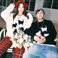 Cartoon Cat Mohair Loose Sweater