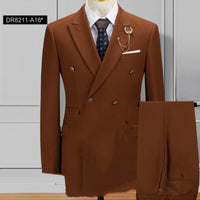 Plus Size Double Breasted Suit Men's Two-piece Suit