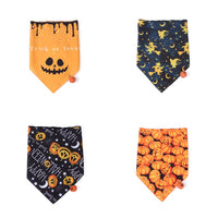 Pet Dog And Cat Halloween Print Triangle Saliva Towel