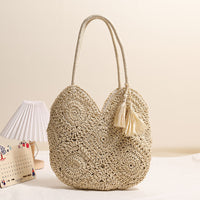 Hollow Tassel Straw Bag Large Capacity Shoulder Woven Bag