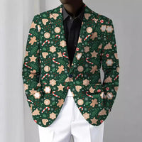 Christmas Series Cartoon Anime Men's Long-sleeved Coat