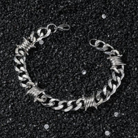 Thorn-Embroidered Hip-Hop Street-Style Stainless Steel Bracelet