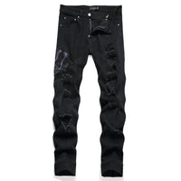 Jeans Men's Style Fashion Ripped Patch