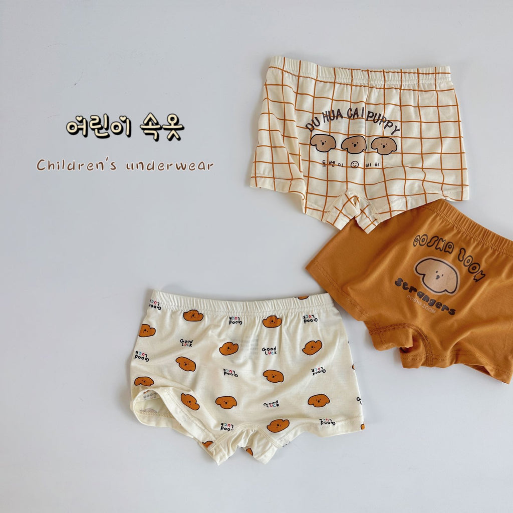 Three-piece Set Children's Underwear Modal Printing Baby Kindergarten Boxer Shorts