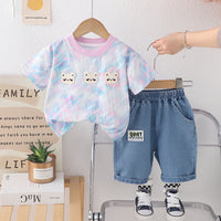 Baby Suit Three Bear Short Sleeve Two-piece Set