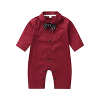 Baby Lapel One-piece Cotton Long-sleeved Romper