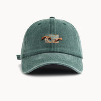 Water-washed Vintage Baseball Cap With A Wide Brim