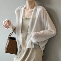Chinese-style Sun-protective Solid-color Panel-button Flutter Sleeves