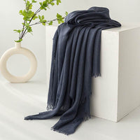 Strict Selection Summer Cotton And Linen Scarf Solid Color Simple Sun Protection