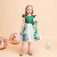 Girls' Fashion Casual Flounced Sleeve Polka Dot Printed Dress